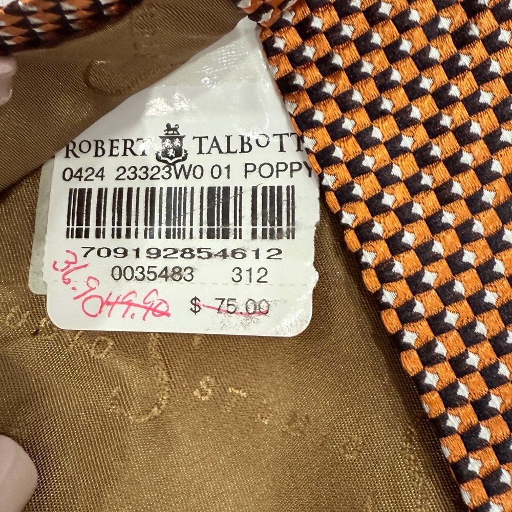 Robert Talbott Studio Geometric Orange Brown Ital… - image 4